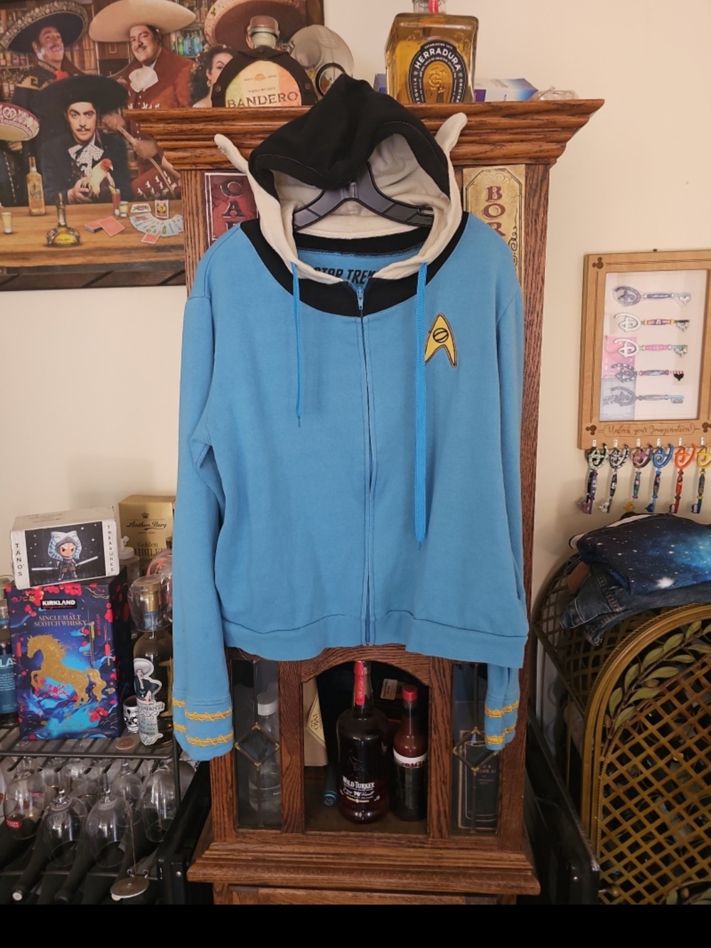 Light Blue I Am Mr Spock Vulcan Costume Zip Up Hoodie